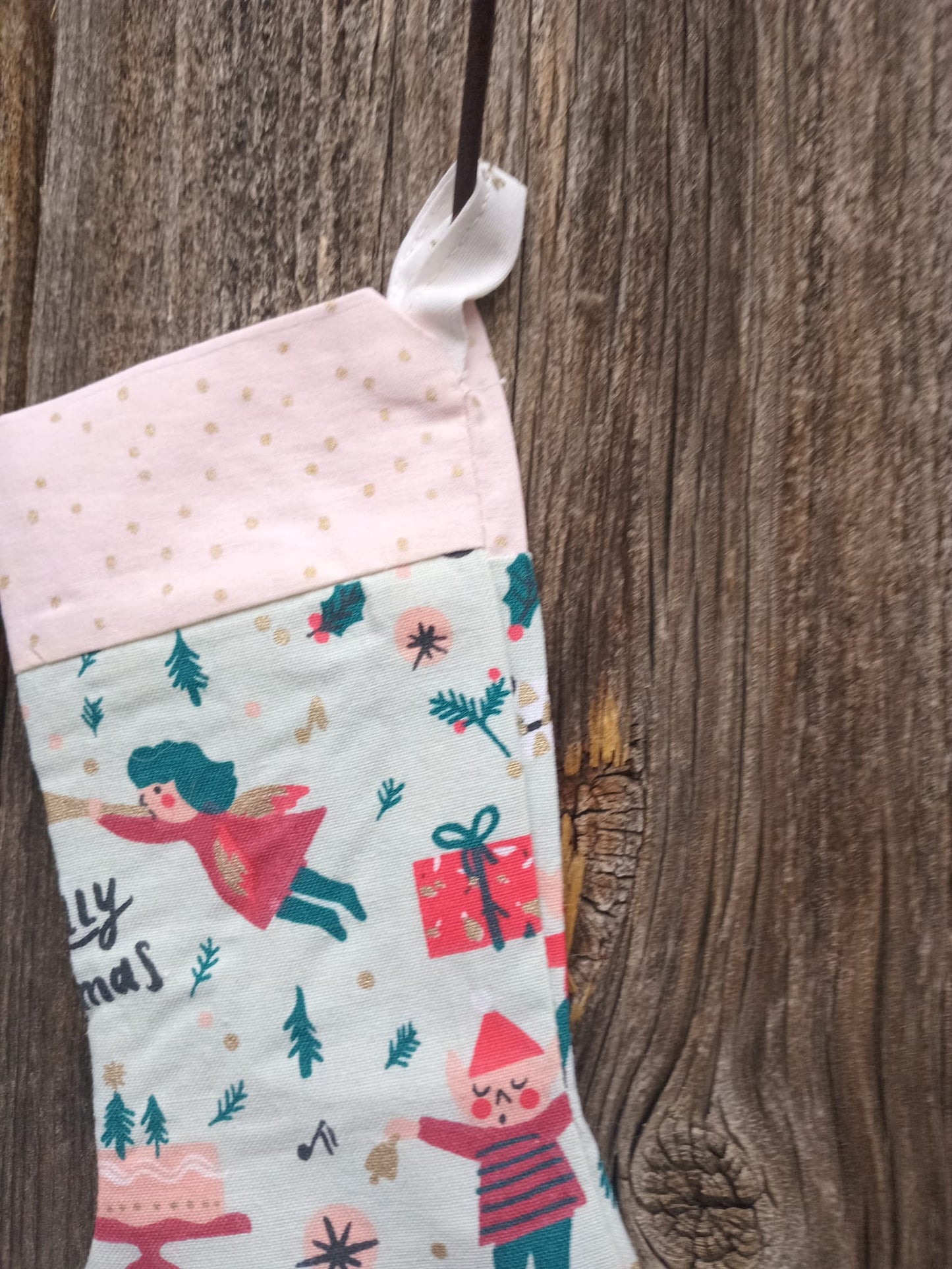 Nikolausstiefel "Weihnachtsmotive hellblau"