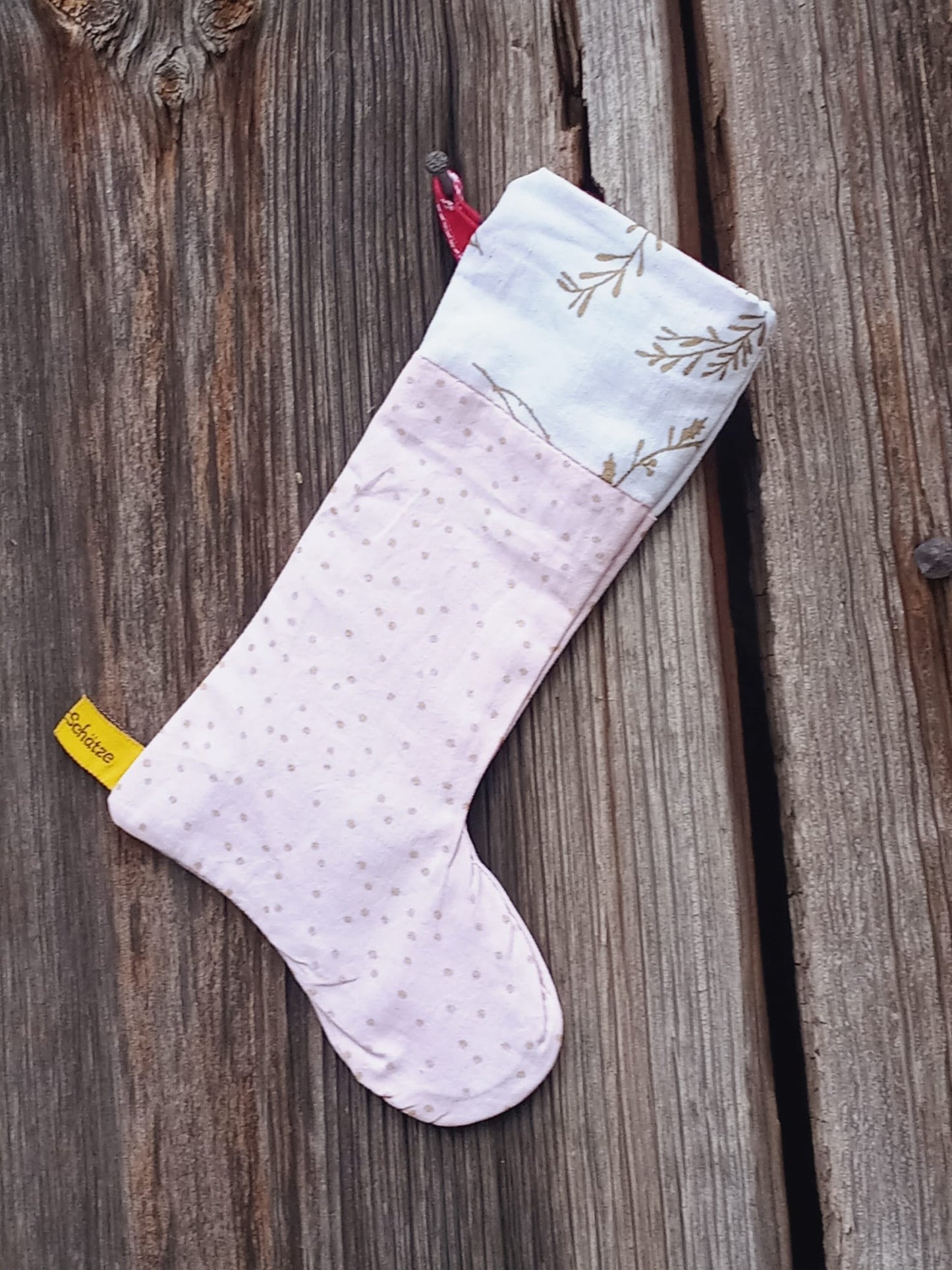 Nikolausstiefel klein "Goldene Tupfen"