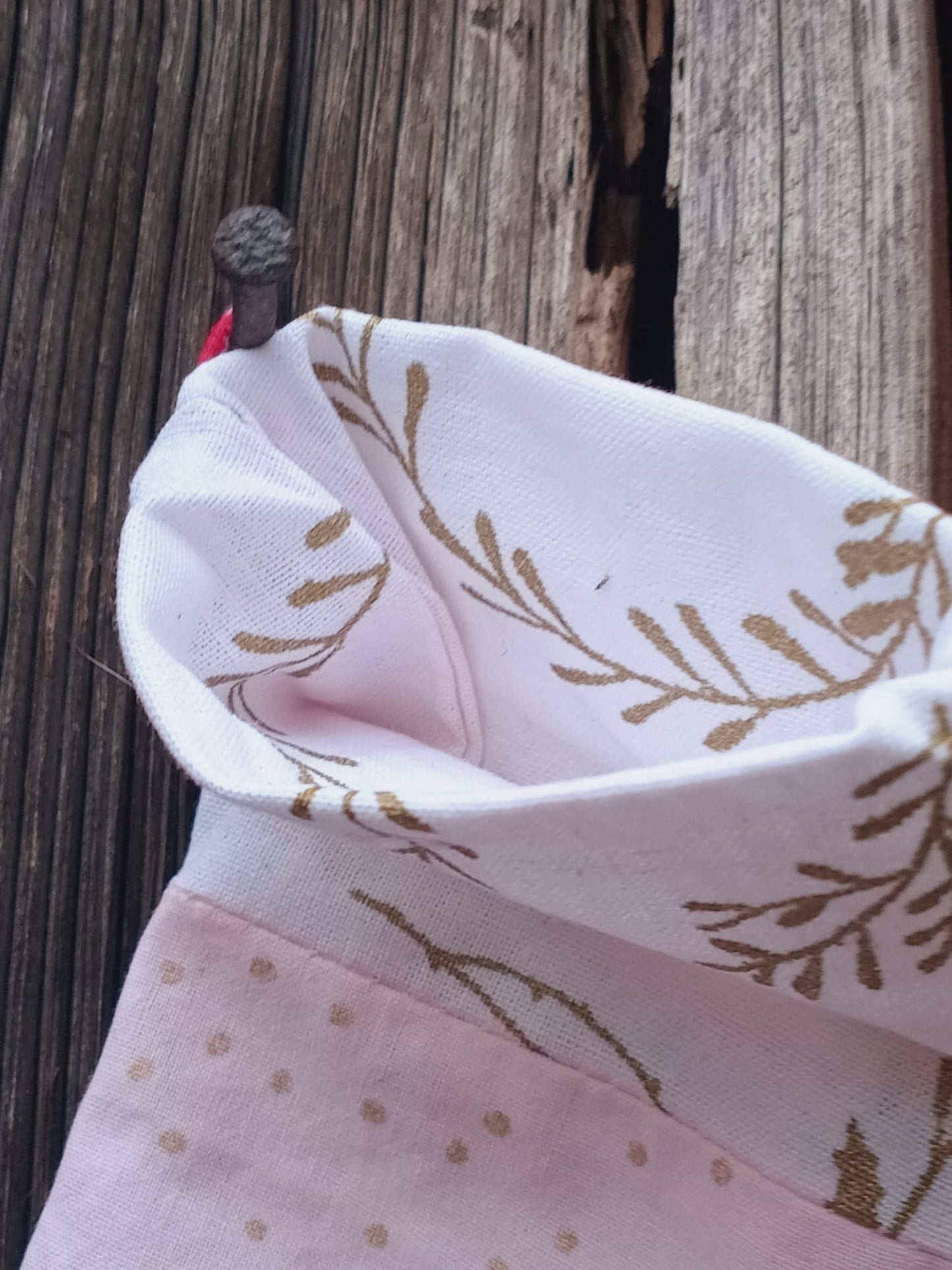 Nikolausstiefel klein "Goldene Tupfen"