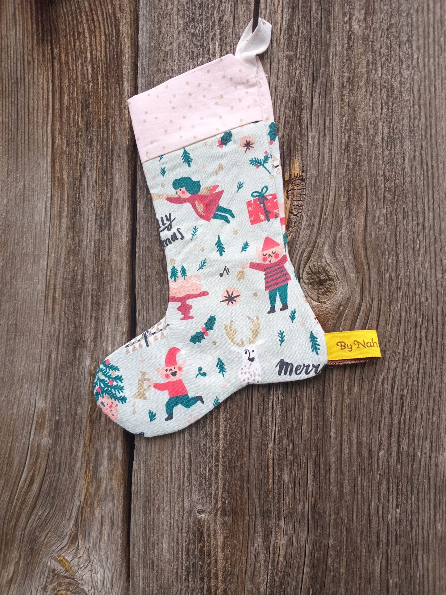 Nikolausstiefel "Weihnachtsmotive hellblau"