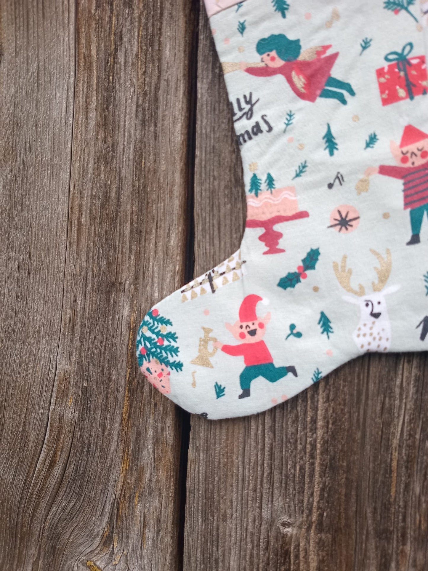 Nikolausstiefel "Weihnachtsmotive hellblau"